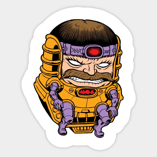 Mustached Organism Designed Only for Killing Sticker by Jacob Chabot